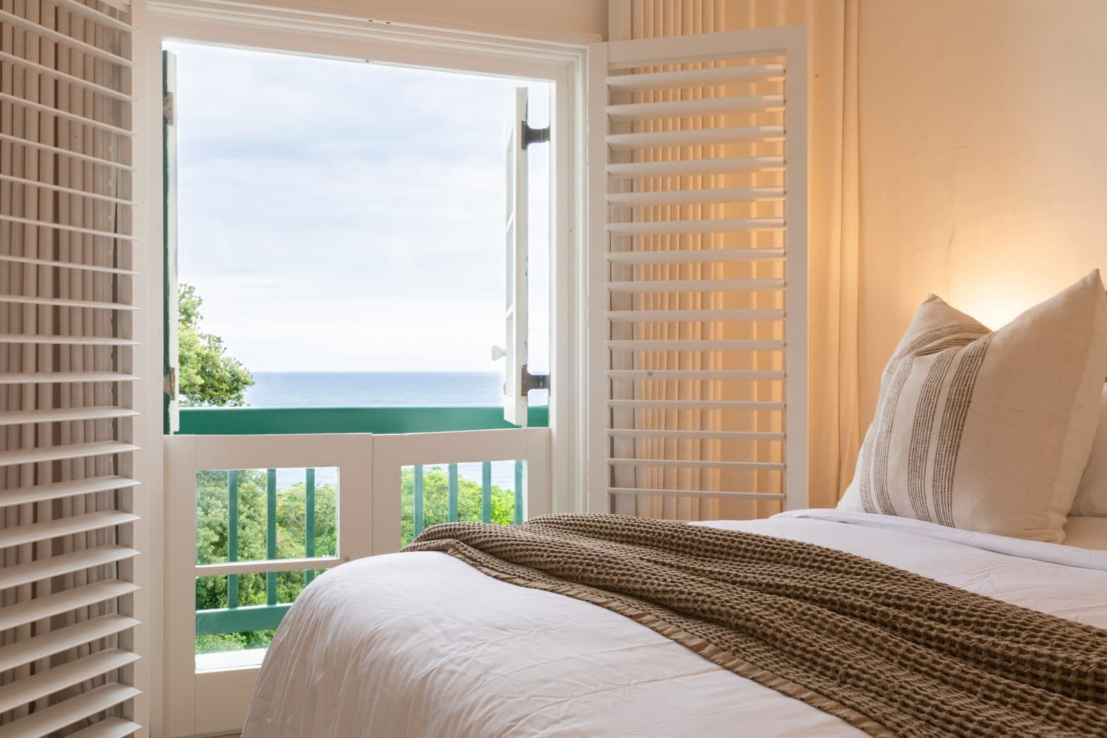 Through the open shutters to the Indian Ocean